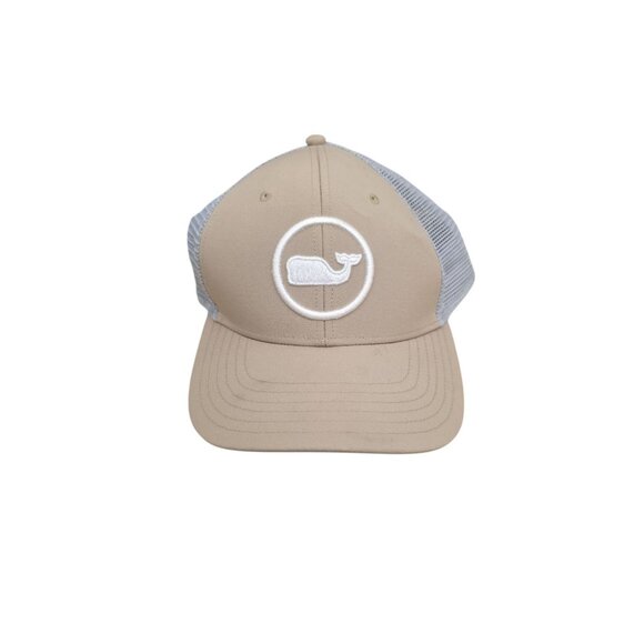 Vineyard Vines Dot Performance Truckers Hat Mesh Back Beige Snapback - Picture 8 of 8